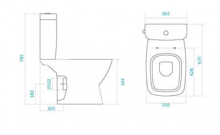 Унитаз компакт "Нео" 2-реж, дюро, soft, clip up  Santek
