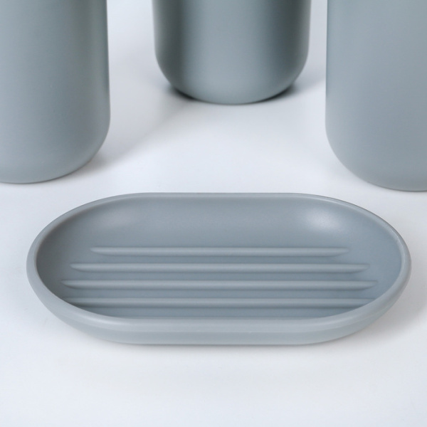 Набор для ванной пласт. "Тринити", 6 предметов, серый   